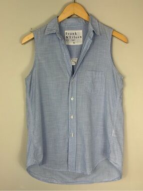 Frank & Eileen Fiona Gingham Sleeveless Button Up Shirt Size XS